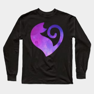 Celestial Valentines Cat Heart Long Sleeve T-Shirt